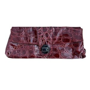 Milano Red Patent Textured Clutch Bag New with Tags